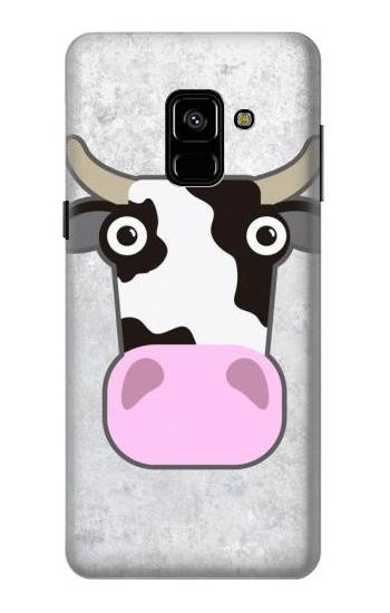 S3257 Cow Cartoon Etui Coque Housse pour Samsung Galaxy A8 (2018)