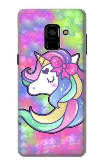 S3264 Pastel Unicorn Etui Coque Housse pour Samsung Galaxy A8 (2018)