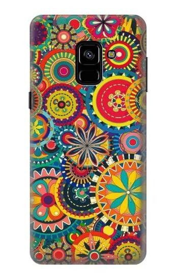 S3272 Colorful Pattern Etui Coque Housse pour Samsung Galaxy A8 (2018)
