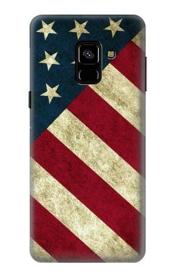 S3295 US National Flag Etui Coque Housse pour Samsung Galaxy A8 (2018)