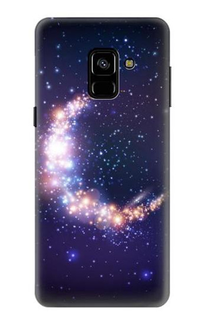 S3324 Crescent Moon Galaxy Etui Coque Housse pour Samsung Galaxy A8 (2018)