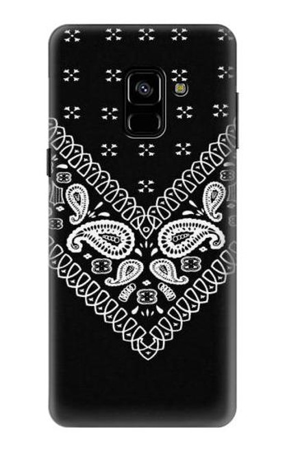 S3363 Bandana Black Pattern Etui Coque Housse pour Samsung Galaxy A8 (2018)