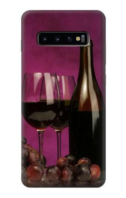 S0910 Red Wine Etui Coque Housse pour Samsung Galaxy S10 Plus