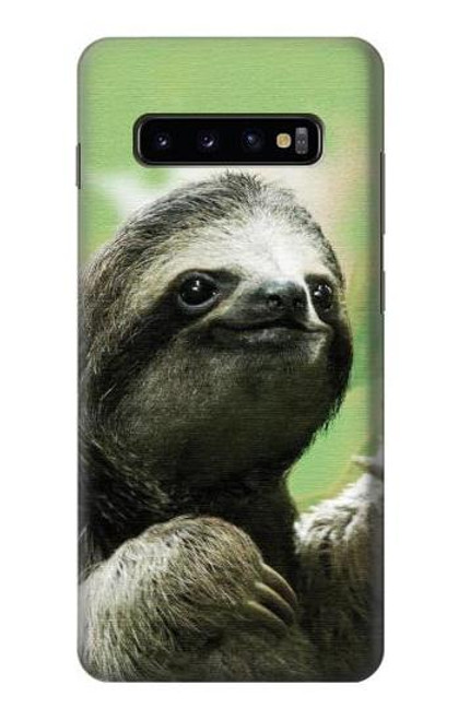 S2708 Smiling Sloth Etui Coque Housse pour Samsung Galaxy S10 Plus