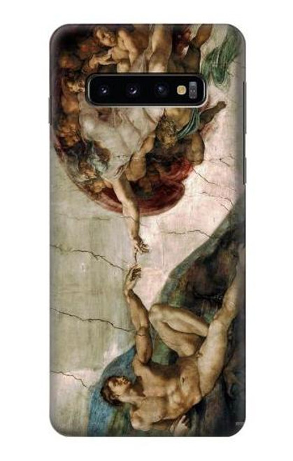 S0179 Michelangelo Creation of Adam Etui Coque Housse pour Samsung Galaxy S10