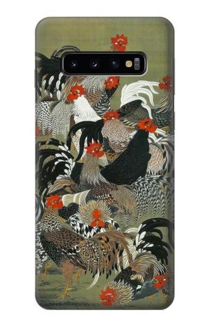 S2699 Ito Jakuchu Rooster Etui Coque Housse pour Samsung Galaxy S10