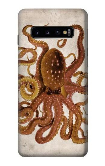 S2801 Vintage Octopus Etui Coque Housse pour Samsung Galaxy S10