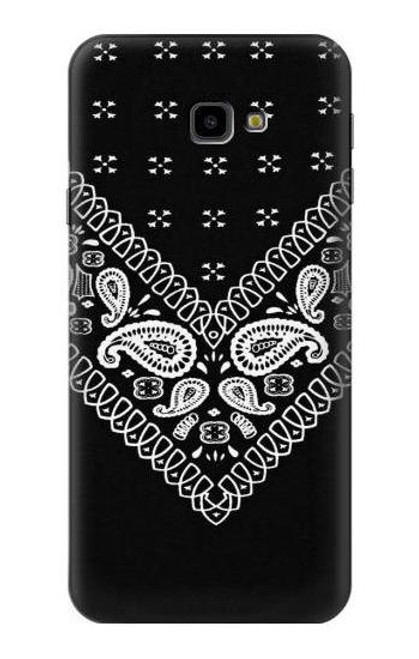 S3363 Bandana Black Pattern Etui Coque Housse pour Samsung Galaxy J4+ (2018), J4 Plus (2018)