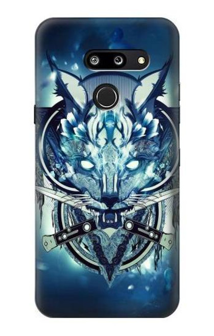 S1135 Wolf with knives Rock Etui Coque Housse pour LG G8 ThinQ
