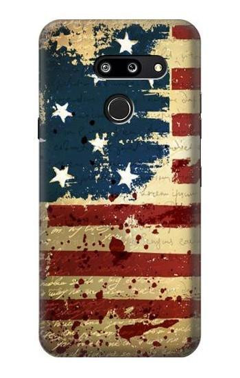 S2349 Old American Flag Etui Coque Housse pour LG G8 ThinQ