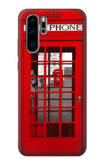 S0058 British Red Telephone Box Etui Coque Housse pour Huawei P30 Pro