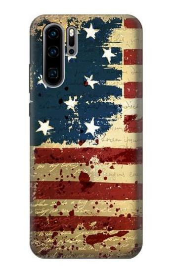 S2349 Old American Flag Etui Coque Housse pour Huawei P30 Pro