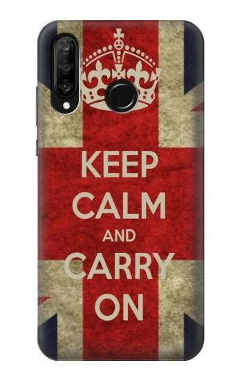 S0674 Keep Calm and Carry On Etui Coque Housse pour Huawei P30 lite