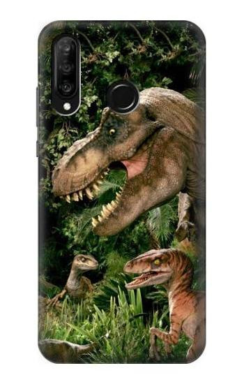 S1452 Trex Raptor Dinosaur Etui Coque Housse pour Huawei P30 lite