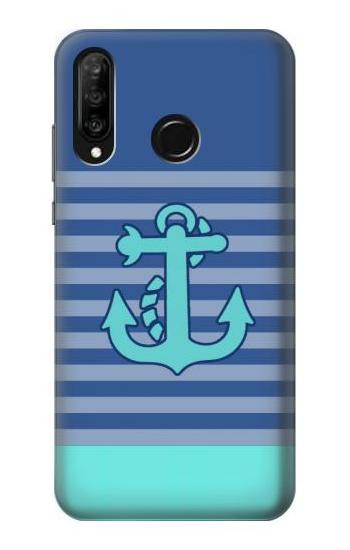 S2081 Nautical Anchor Etui Coque Housse pour Huawei P30 lite