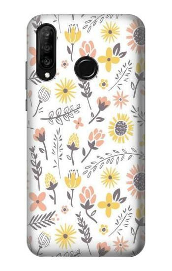 S2354 Pastel Flowers Pattern Etui Coque Housse pour Huawei P30 lite