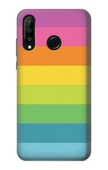 S2363 Rainbow Pattern Etui Coque Housse pour Huawei P30 lite