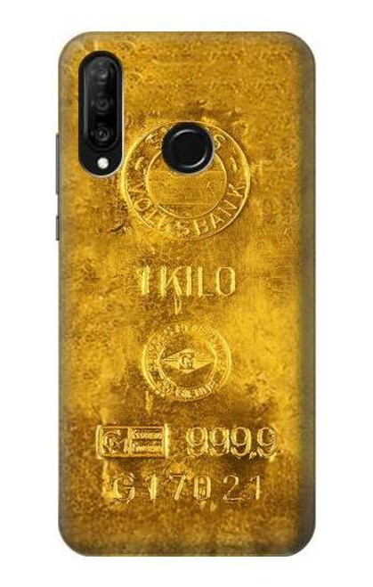 S2618 One Kilo Gold Bar Etui Coque Housse pour Huawei P30 lite