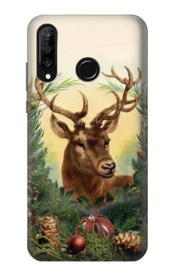 S2841 Vintage Reindeer Christmas Etui Coque Housse pour Huawei P30 lite