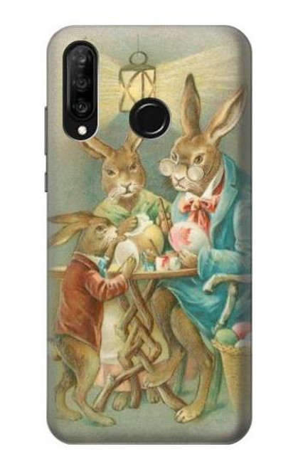 S3164 Easter Rabbit Family Etui Coque Housse pour Huawei P30 lite