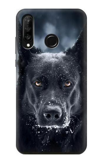 S3168 German Shepherd Black Dog Etui Coque Housse pour Huawei P30 lite