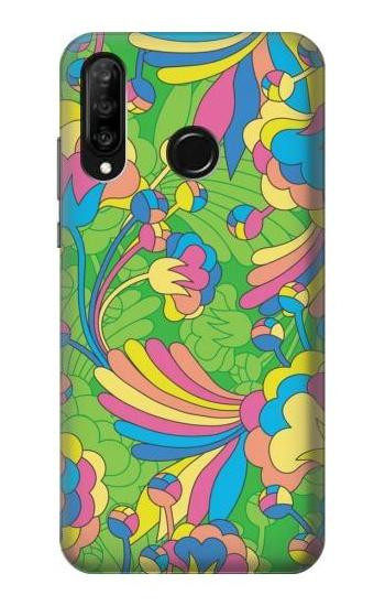 S3273 Flower Line Art Pattern Etui Coque Housse pour Huawei P30 lite
