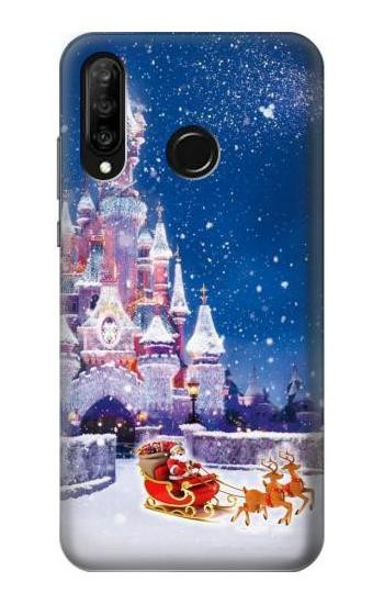 S3282 Santa Xmas Castle Etui Coque Housse pour Huawei P30 lite