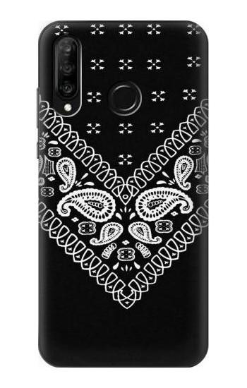 S3363 Bandana Black Pattern Etui Coque Housse pour Huawei P30 lite