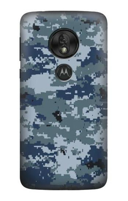 S2346 Navy Camo Camouflage Graphic Etui Coque Housse pour Motorola Moto G7 Play
