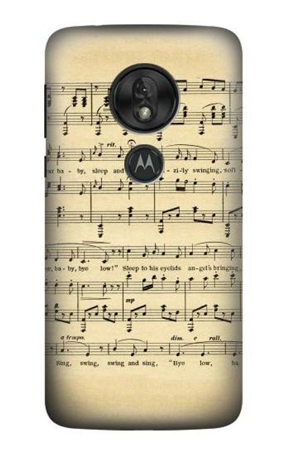 S2504 Vintage Music Sheet Etui Coque Housse pour Motorola Moto G7 Play