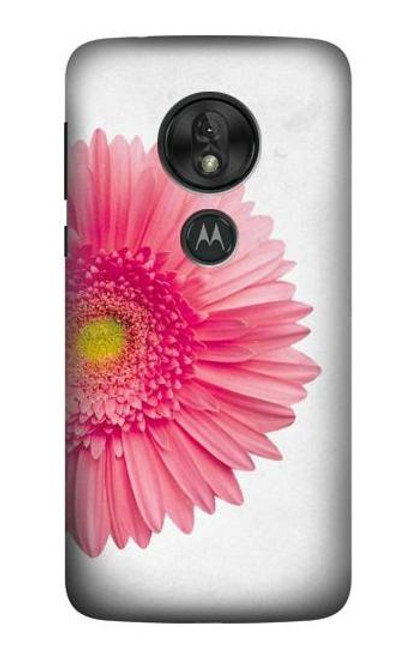 S3044 Vintage Pink Gerbera Daisy Etui Coque Housse pour Motorola Moto G7 Play