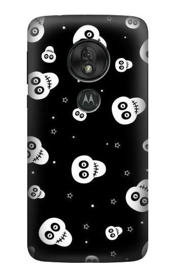 S3261 Smile Skull Halloween Pattern Etui Coque Housse pour Motorola Moto G7 Play