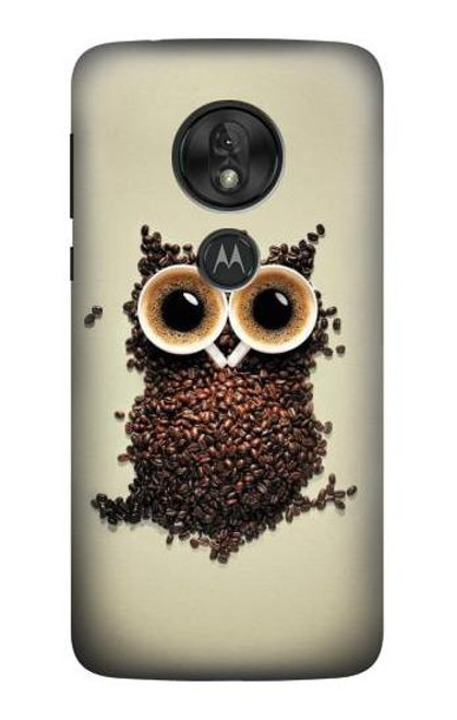 S0360 Coffee Owl Etui Coque Housse pour Motorola Moto G7 Power