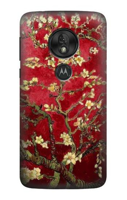 S2414 Red Blossoming Almond Tree Van Gogh Etui Coque Housse pour Motorola Moto G7 Power