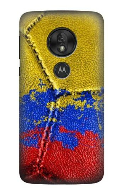 S3306 Colombia Flag Vintage Football Graphic Etui Coque Housse pour Motorola Moto G7 Power