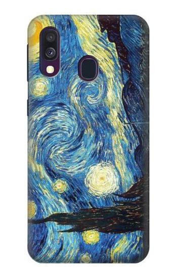 S0213 Van Gogh Starry Nights Etui Coque Housse pour Samsung Galaxy A40