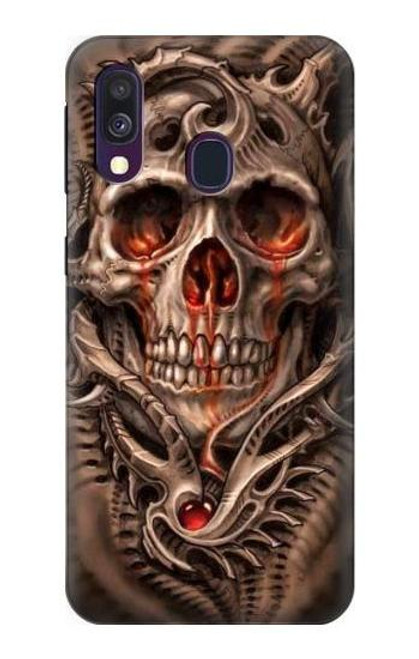 S1675 Skull Blood Tattoo Etui Coque Housse pour Samsung Galaxy A40