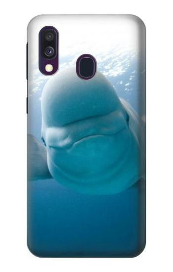 S1801 Beluga Whale Smile Whale Etui Coque Housse pour Samsung Galaxy A40