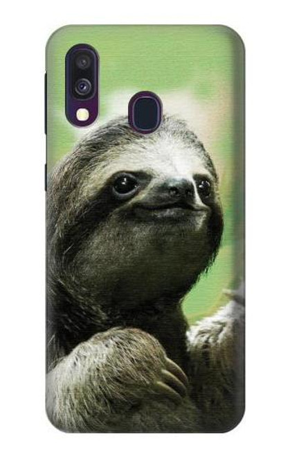 S2708 Smiling Sloth Etui Coque Housse pour Samsung Galaxy A40
