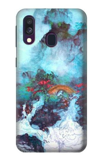 S2724 White Dragon Pool Lui Haisu Etui Coque Housse pour Samsung Galaxy A40