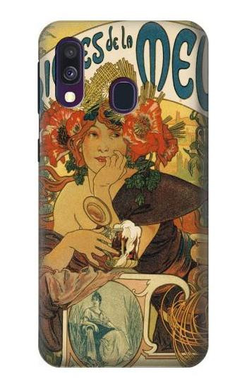S2740 Alphonse Mucha Bieres De La Muse Etui Coque Housse pour Samsung Galaxy A40