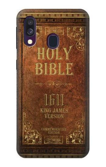 S2890 Holy Bible 1611 King James Version Etui Coque Housse pour Samsung Galaxy A40