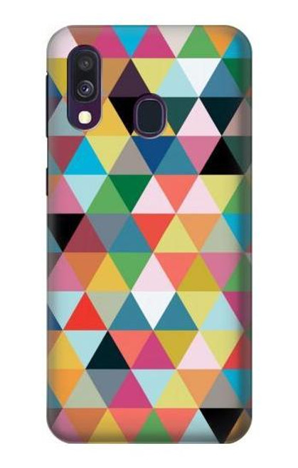 S3049 Triangles Vibrant Colors Etui Coque Housse pour Samsung Galaxy A40