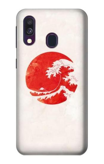 S3237 Waves Japan Flag Etui Coque Housse pour Samsung Galaxy A40