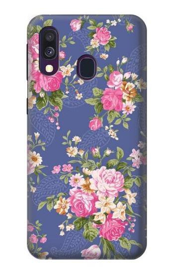 S3265 Vintage Flower Pattern Etui Coque Housse pour Samsung Galaxy A40