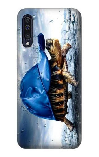 S0084 Turtle in the Rain Etui Coque Housse pour Samsung Galaxy A50