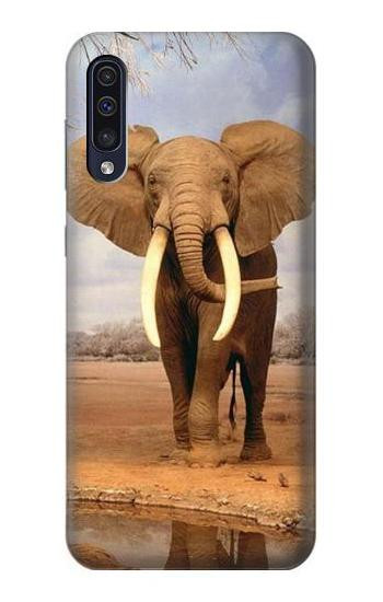 S0310 African Elephant Etui Coque Housse pour Samsung Galaxy A50