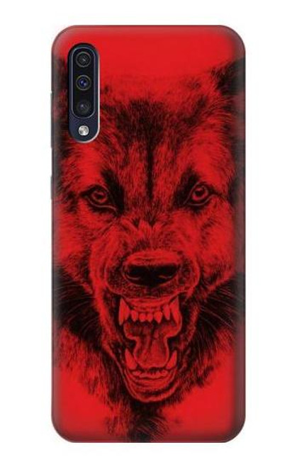 S1090 Red Wolf Etui Coque Housse pour Samsung Galaxy A50