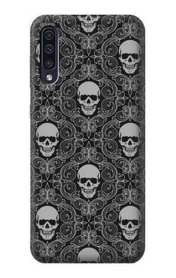 S2371 Skull Vintage Monochrome Pattern Etui Coque Housse pour Samsung Galaxy A50