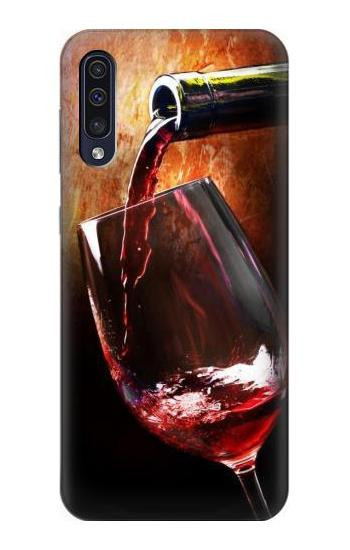S2396 Red Wine Bottle And Glass Etui Coque Housse pour Samsung Galaxy A50